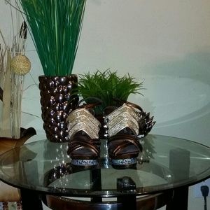 Used GianmarcoLorenzi Brown and Gold Heel
